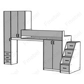 Кровать-чердак с местом под диван Калифорния Fmebel 80x190