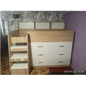 Кровать-чердак со шкафом Иллинойс Fmebel 80x190