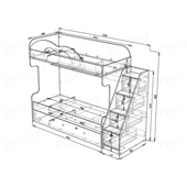 Двухъярусная кровать с дополнительным спальным местом Нью-Йорк Fmebel