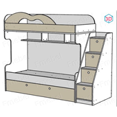 Двухъярусная кровать с дополнительным спальным местом Нью-Йорк Fmebel