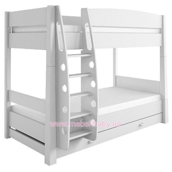 Распродажа 180_2-х ярусная кровать Серия Basic Meblik 90х190 бело-буковая