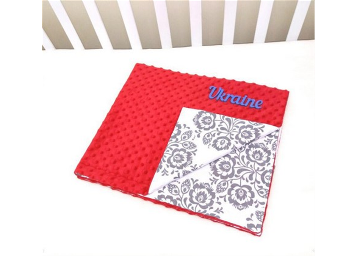 Детский плюшевый плед Minky с хлопком, "Аленький цветочек"