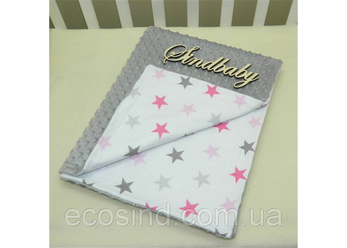 Детский плюшевый плед Minky с хлопком, "Аленький цветочек"