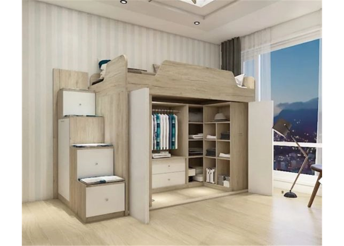 Кровать-чердак со шкафом Генуя Fmebel