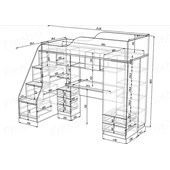 Кровать-чердак со столом Ричмонд Fmebel