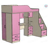 Кровать-чердак со столом Ричмонд Fmebel