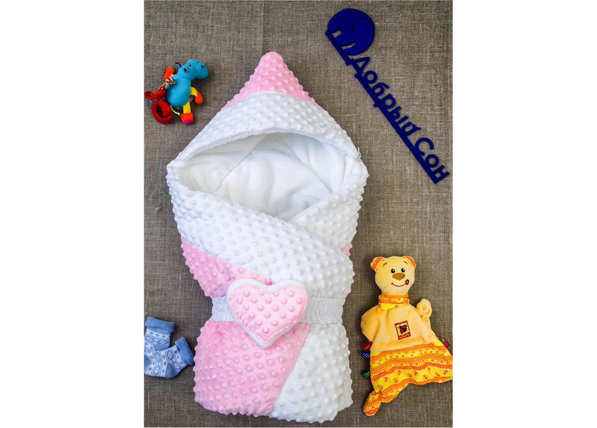 Распродажа Конверт-одеяло Сердечко Добрый Сон 100х80 розовый