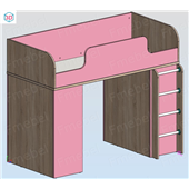 Кровать-чердак с игровой зоной Аризона Fmebel 80х170