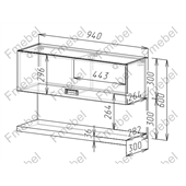 Полка комбинированная свободной длины (схема) Fmebel люкс
