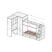 Двухъярусная кровать Флорида Fmebel 90x190