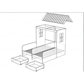 Кровать-чердак со столом Алабама Fmebel 80x190