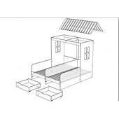 Кровать-домик на два спальных места Бодрум Fmebel 80x190