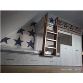 Двухъярусная кровать со шкафом и столом Ла-Пас Fmebel 90x200