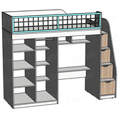 Кровать-чердак со столом Парма Fmebel