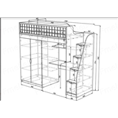 Кровать-чердак со столом Парма Fmebel