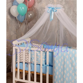 Балдахин Baby Design белый с голубым Маленькая Соня