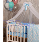 Балдахин Baby Design белый с голубым Маленькая Соня
