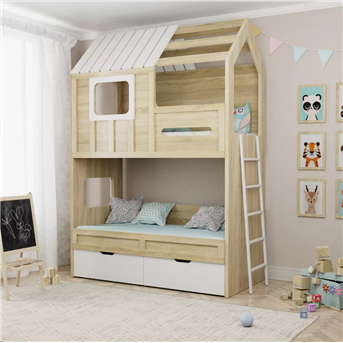 Двухъярусная кровать домик Фримонт Fmebel