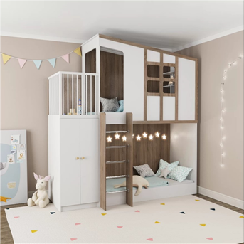 Двухъярусная кровать домик Ковентри Fmebel