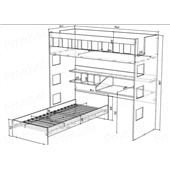 Двухъярусная кровать со столом Кёльн Fmebel