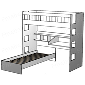 Двухъярусная кровать со столом Кёльн Fmebel