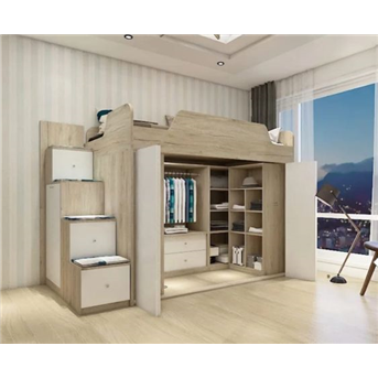 Кровать-чердак со шкафом Генуя 160 Fmebel