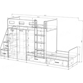 Двухъярусная кровать со шкафом Бернаби Fmebel 90x200