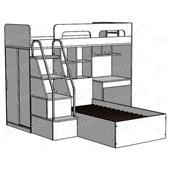 Кровать-чердак двухместная Бангалор Fmebel