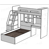 Кровать-чердак двухместная Бангалор Fmebel