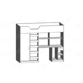 Кровать-чердак со столом Роттердам Fmebel