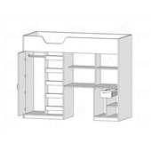 Кровать-чердак со столом Роттердам Fmebel