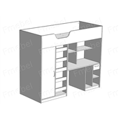 Кровать-чердак со столом Роттердам Fmebel