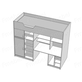 Кровать-чердак со столом Роттердам Fmebel