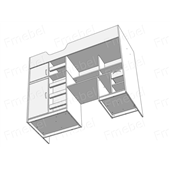 Кровать-чердак со столом Роттердам Fmebel