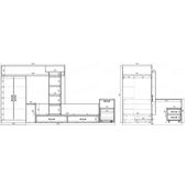 Двухъярусная кровать со шкафом и столом Гамильтон Fmebel 90x200