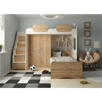 Кровать-чердак двухместная со шкафом Риалто Fmebel