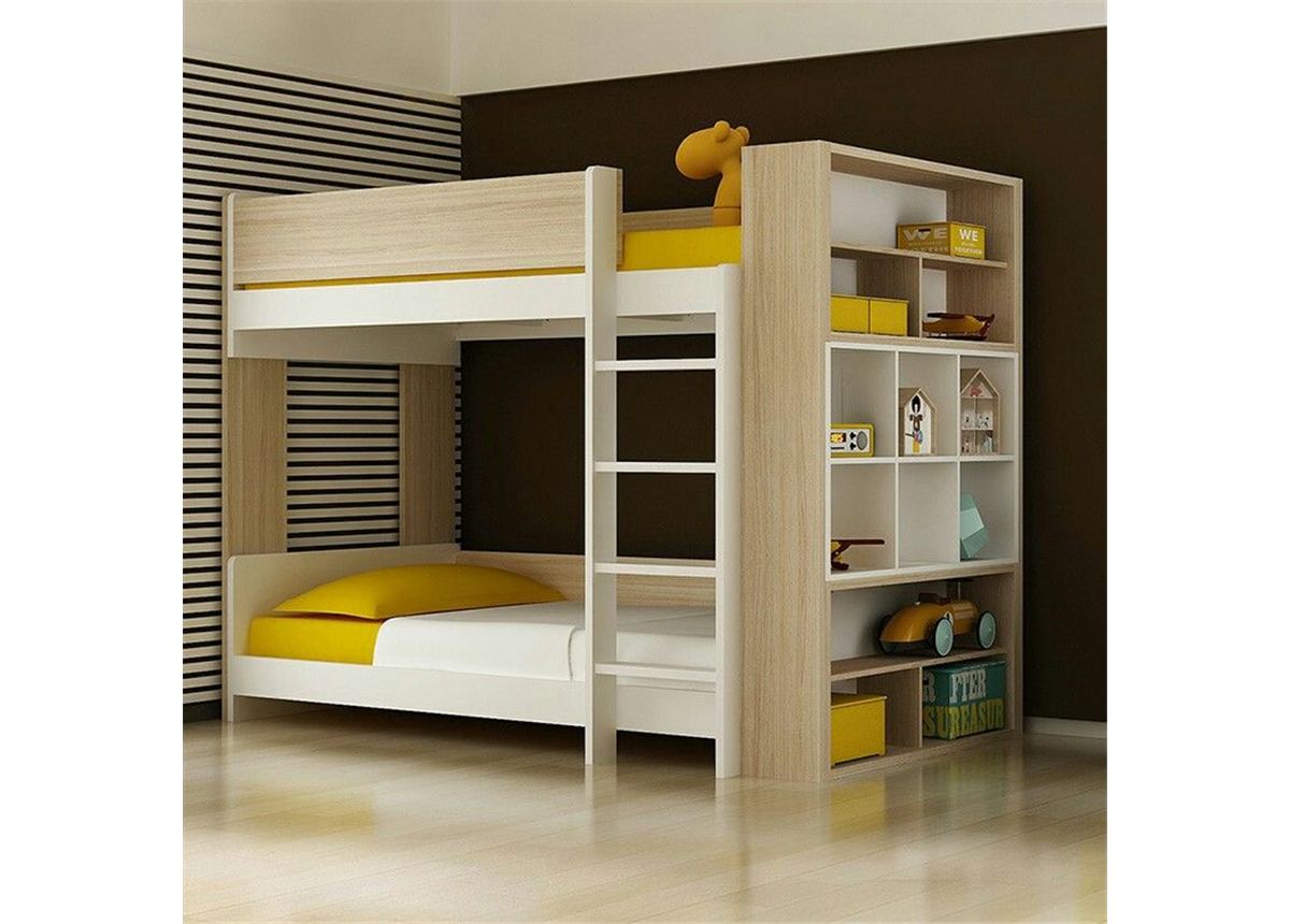 Двухъярусная кровать с полками Детройт Fmebel 90x200