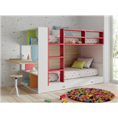 Двоярусне ліжко з полицями Кассель Fmebel 90x200