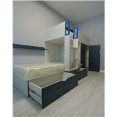Двухъярусная кровать со шкафом Акапулько Fmebel 90x200