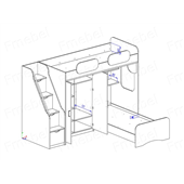 Кровать-чердак двухместная со шкафом Риалто Fmebel