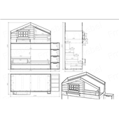 Двухъярусная кровать домик Штутгарт Fmebel