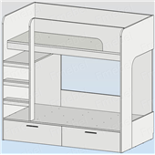 Двухъярусная кровать Эфиопия Fmebel 90x200