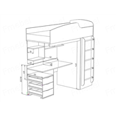 Кровать-чердак со столом Ганновер Fmebel 