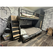 Двухъярусная кровать для взрослых со шкафом Хельсинки-3 Fmebel 140x200, 160x200