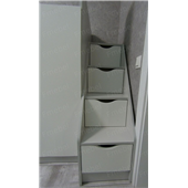 Кровать-чердак с местом под диван Калифорния Fmebel 80x190 с закрытым стеллажом