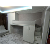 Кровать-чердак с местом под диван Калифорния Fmebel 80x190 с закрытым стеллажом