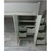 Кровать-чердак с местом под диван Калифорния Fmebel 80x190 с закрытым стеллажом