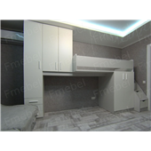 Кровать-чердак с местом под диван Калифорния Fmebel 80x190 с закрытым стеллажом