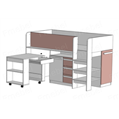Кровать-чердак со столом Ньюкасл Fmebel 90x200