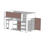 Кровать-чердак со столом Ньюкасл Fmebel 90x200